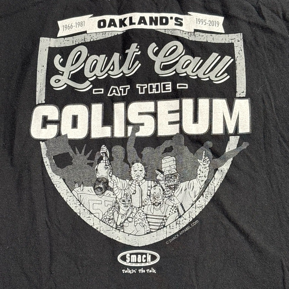 Oakland Raiders Alameda County Coliseum 2019 Last Call Black Hole Double Sided M - Picture 2 of 14